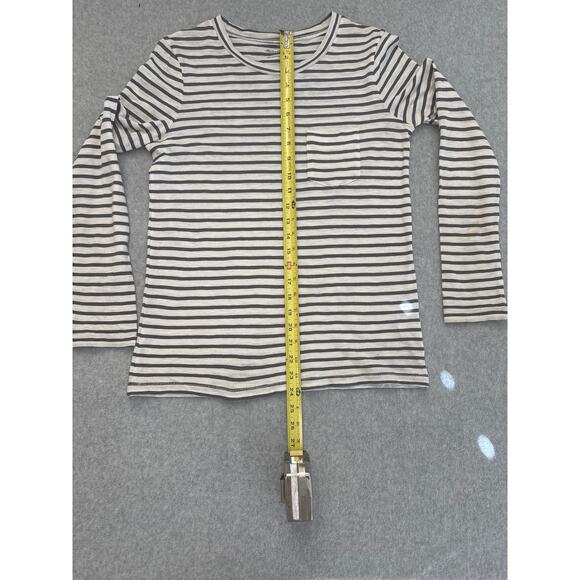 Madewell Blue Stripped Long Sleeve Pocket t - Size Small - Picture 6 of 8